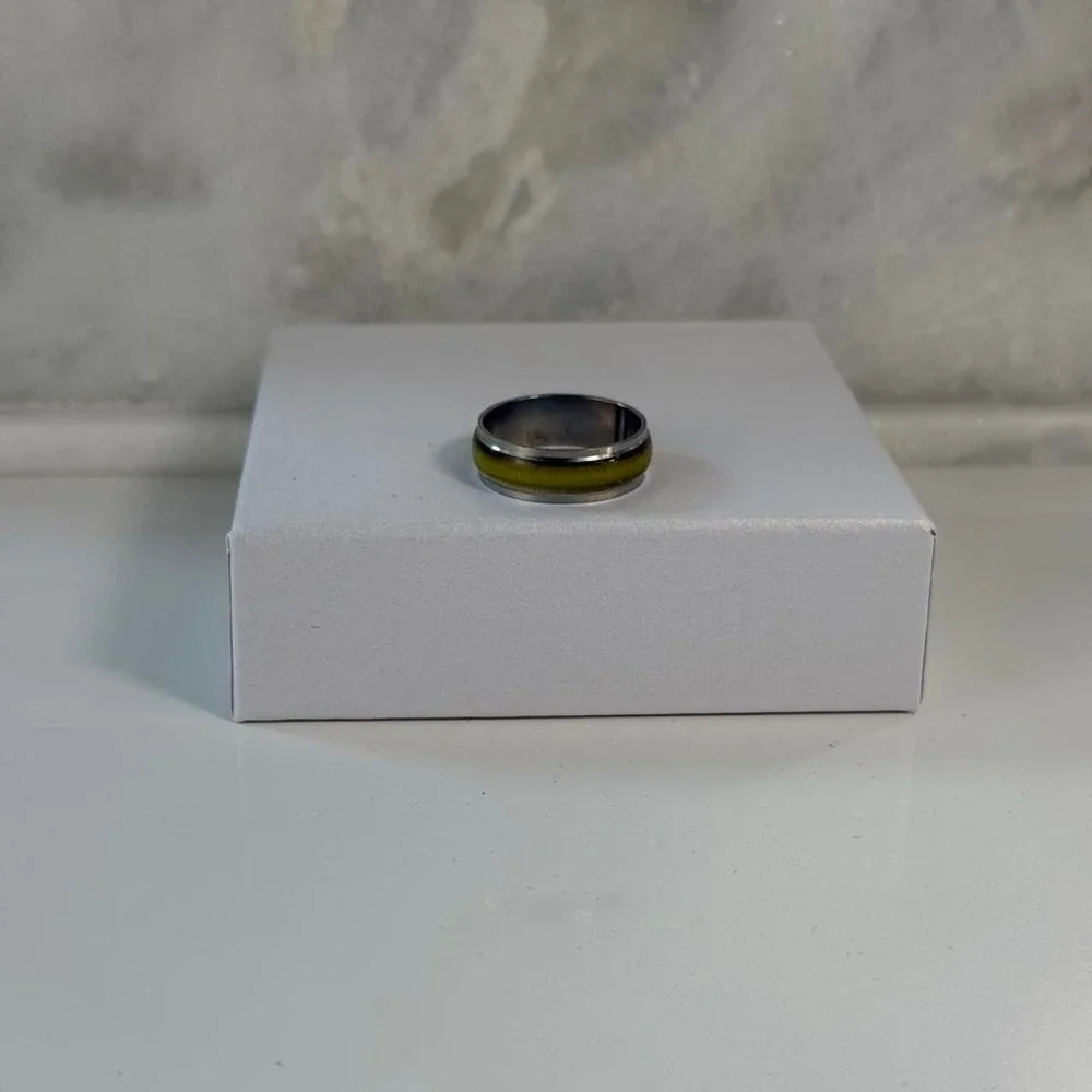 silver and gold ring